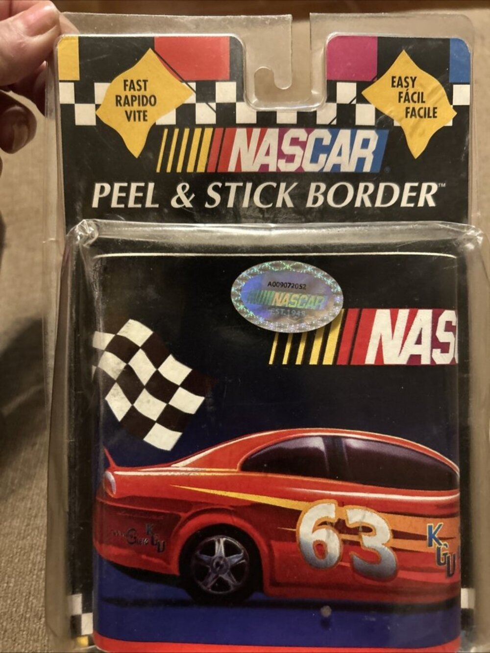 NASCAR Official Racing Peel & Stick Border Checker Flag Race Car 5” X 15’ Sealed